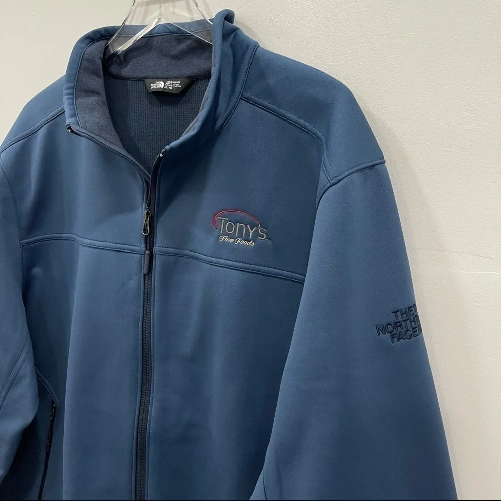 The North Face Men’s Ridgeline Soft Shell Jacket Windwall Blue Full Zip Logo XL